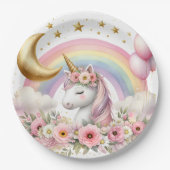 Pastel Unicorn Pappteller (Vorderseite)
