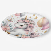 Pastel Unicorn Pappteller (Schrägansicht)