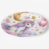 Pastel Unicorn Pappteller (Schrägansicht)