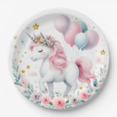 Pastel Unicorn Pappteller (Vorderseite)