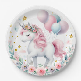 Pastel Unicorn Pappteller