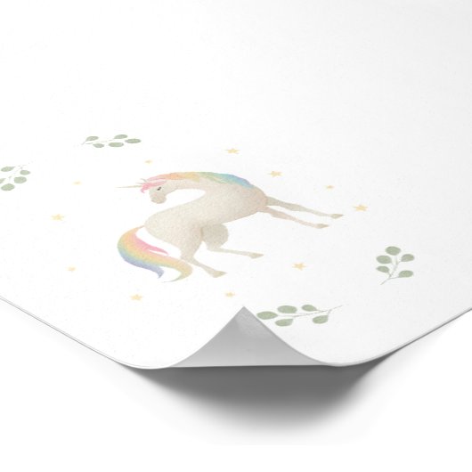 Pastel Unicorn-Plakat Poster (Ecke)