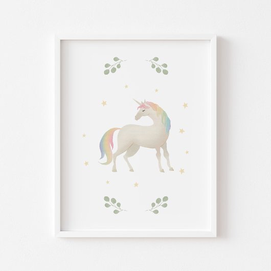 Pastel Unicorn-Plakat Poster