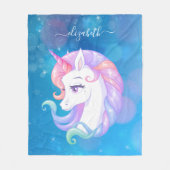 Pastel Unicorn Pony Fleecedecke (Vorderseite)