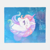 Pastel Unicorn Pony Fleecedecke (Vorderseite (Horizontal))