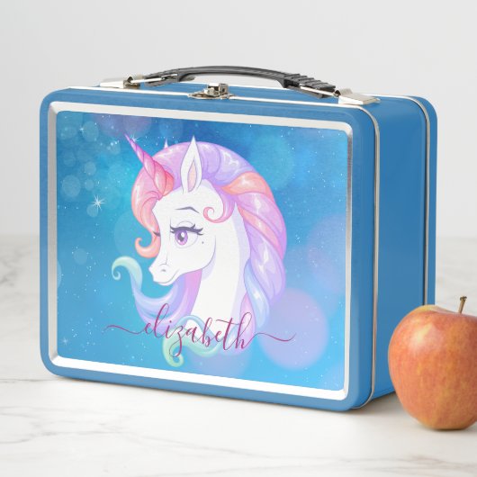 Pastel Unicorn Pony Metall Brotdose (Beispiel)