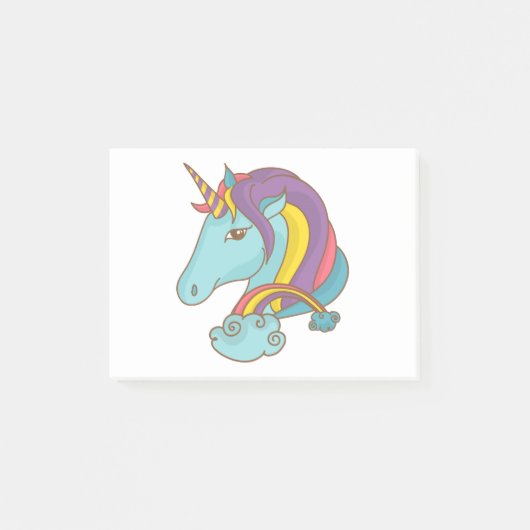 Pastel Unicorn Post-it Klebezettel (Vorderseite)