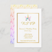 PASTEL UNICORN RAINBOW 2 Jeden Anlaß UAWG Einladung (Vorne/Hinten)