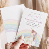 Pastel Unicorn & Rainbow Birthday Any Age Party Einladung