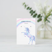 Pastel Unicorn Rainbow ・ Earring Display Card Visitenkarte (Stehend Vorderseite)