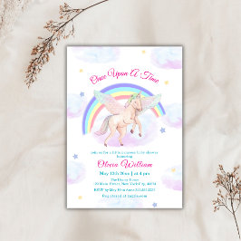 Pastel Unicorn Rainbow Fairytale Baby Shower Einladung