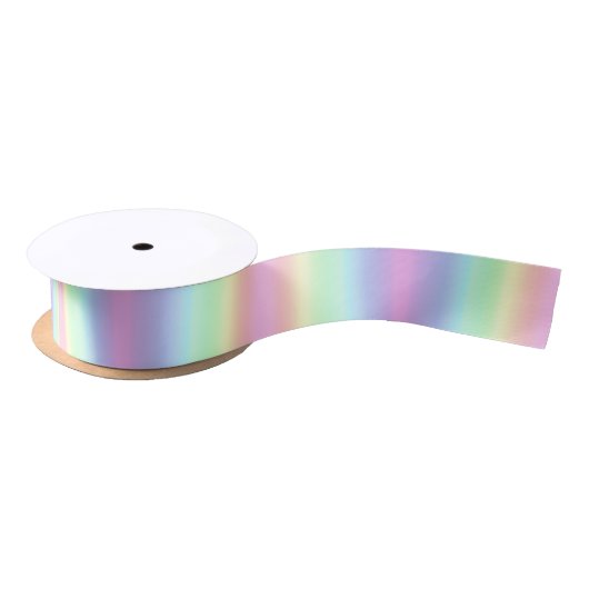 Pastel Unicorn Regenbogen Streifen Satinband (Spule)