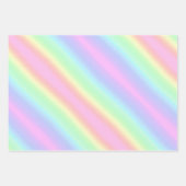 Pastel Unicorn Regenbogenstreifen grau Geschenkpapier Set (Vorderseite 3)