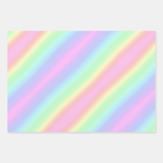 Pastel Unicorn Regenbogenstreifen grau Geschenkpapier Set (Vorderseite 2)