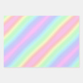 Pastel Unicorn Regenbogenstreifen grau Geschenkpapier Set (Vorderseite)