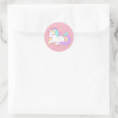 Pastel unicorn runder aufkleber (Tasche)