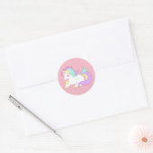 Pastel unicorn runder aufkleber (Umschlag)