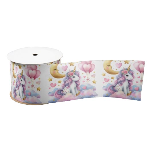 Pastel Unicorn Satinband (Spule)