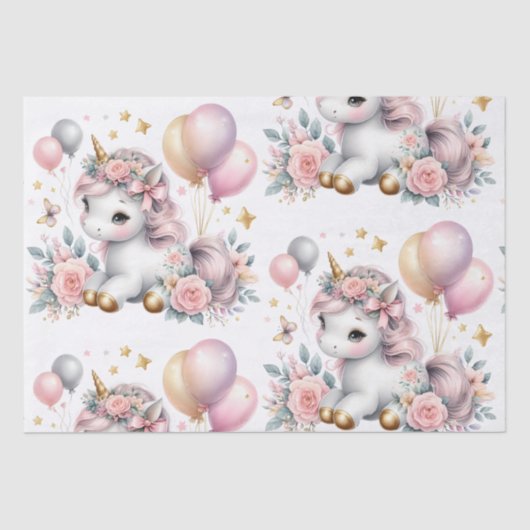 Pastel Unicorn Seidenpapier (Vorderseite)