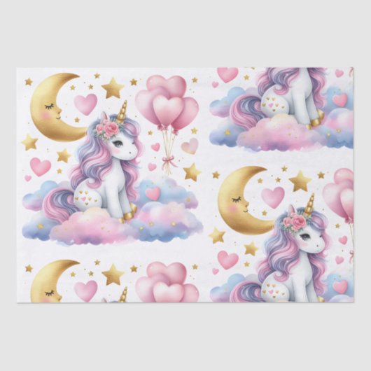Pastel Unicorn Seidenpapier (Vorderseite)