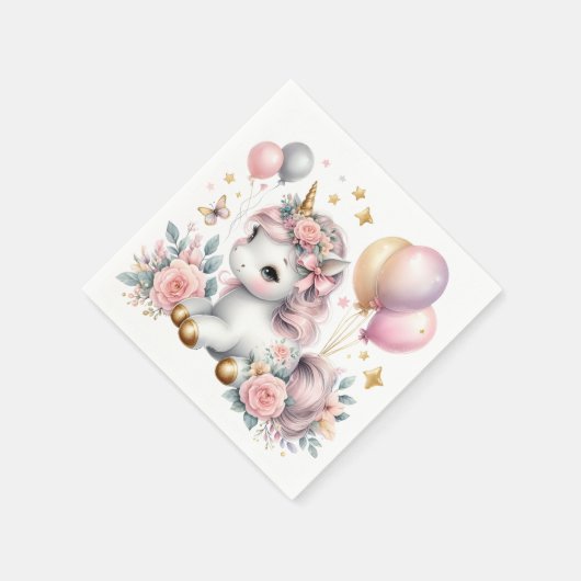 Pastel Unicorn Serviette (Ecke)