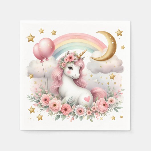 Pastel Unicorn Serviette (Vorderseite)