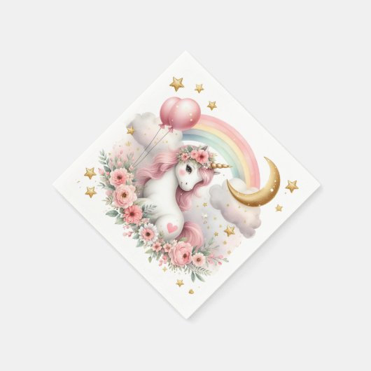 Pastel Unicorn Serviette (Ecke)