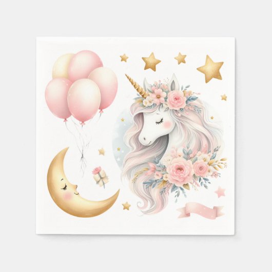Pastel Unicorn Serviette (Vorderseite)