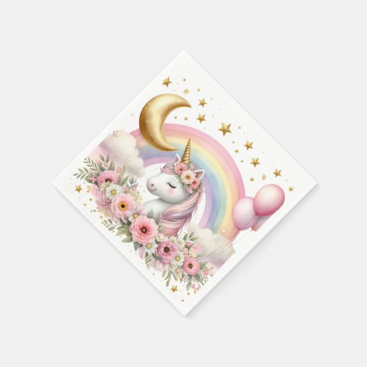 Pastel Unicorn Serviette (Ecke)