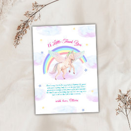 Pastel Unicorn Star Rainbow Fairytale Baby Shower  Dankeskarte