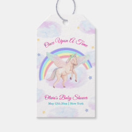 Pastel Unicorn Star Rainbow Fairytale Baby Shower  Geschenkanhänger