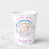 Pastel Unicorn Star Rainbow Fairytale Baby Shower  Pappbecher (Rückseite)