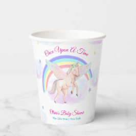 Pastel Unicorn Star Rainbow Fairytale Baby Shower  Pappbecher