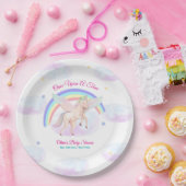 Pastel Unicorn Star Rainbow Fairytale Baby Shower  Pappteller (Party)