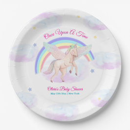 Pastel Unicorn Star Rainbow Fairytale Baby Shower  Pappteller