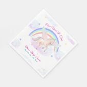Pastel Unicorn Star Rainbow Fairytale Baby Shower Serviette (Ecke)