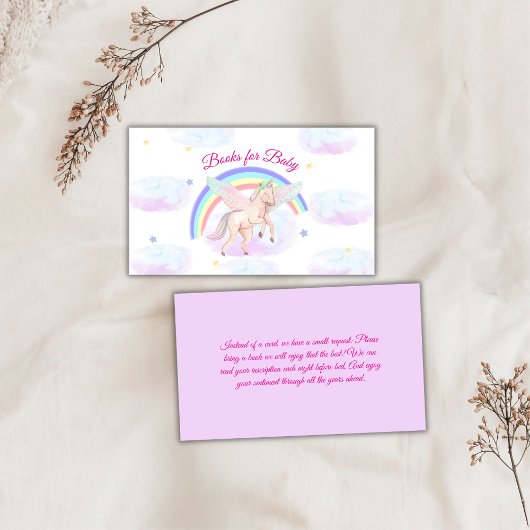 Pastel Unicorn Star Regenbogenbücher für Babydusch Begleitkarte