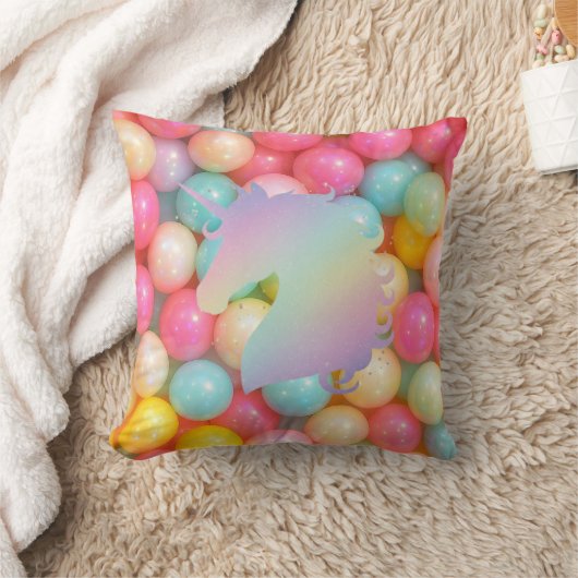 Pastel Unicorn Throw Pillow | Magical Rainbow Home Kissen (Decke)