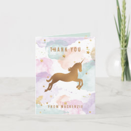 Pastel Unicorn Vielen Dank Dankeskarte