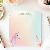 Pastel Unicorn Wasserfarbe Personalisiert Notizblock