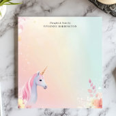 Pastel Unicorn Wasserfarbe Personalisiert Notizblock