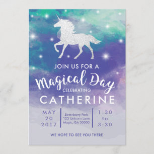 Pastel Unicorn zum Geburtstag Einladung