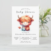 Pastel Unique Kuh Baby Dusche Einladung (Stehend Vorderseite)