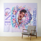 Pastel unter dem Meer 1. Geburtstag Afrikanischer Wandteppich (Beispiel (Horizontal))