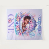 Pastel unter dem Meer 1. Geburtstag Afrikanischer Wandteppich (Vorderseite (Horizontal))