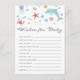 Pastel unter dem Meer Babydusche Wünsche für Baby Begleitkarte