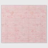 Pastel Valentine Gingham Wrapping Paper Geschenkpapier (Flach)