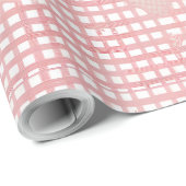 Pastel Valentine Gingham Wrapping Paper Geschenkpapier (Rolleneckpunkt)