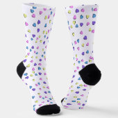 Pastel Valentine Hearts Socken (Gewinkelt)