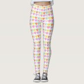 Pastel Valentine's Day Candy Conversation Hört Leggings (Vorderseite)